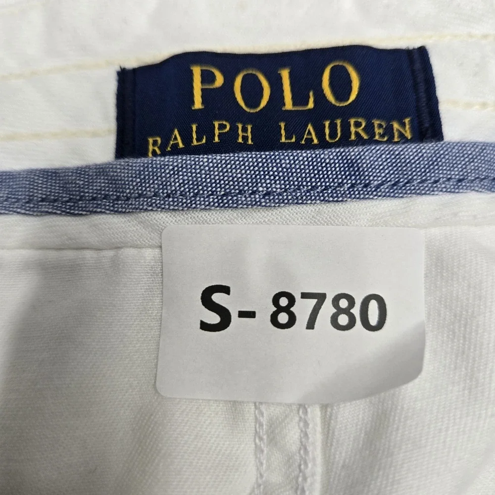 Polo Ralph Lauren Men Shorts 40 White Gellar Cargo Graphic Twill Text PRL 10